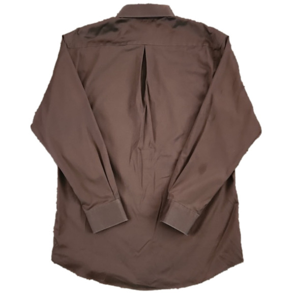 MURANO Liquid Cotton Brown Button-Up Dress Shirt - Picture 4 of 10